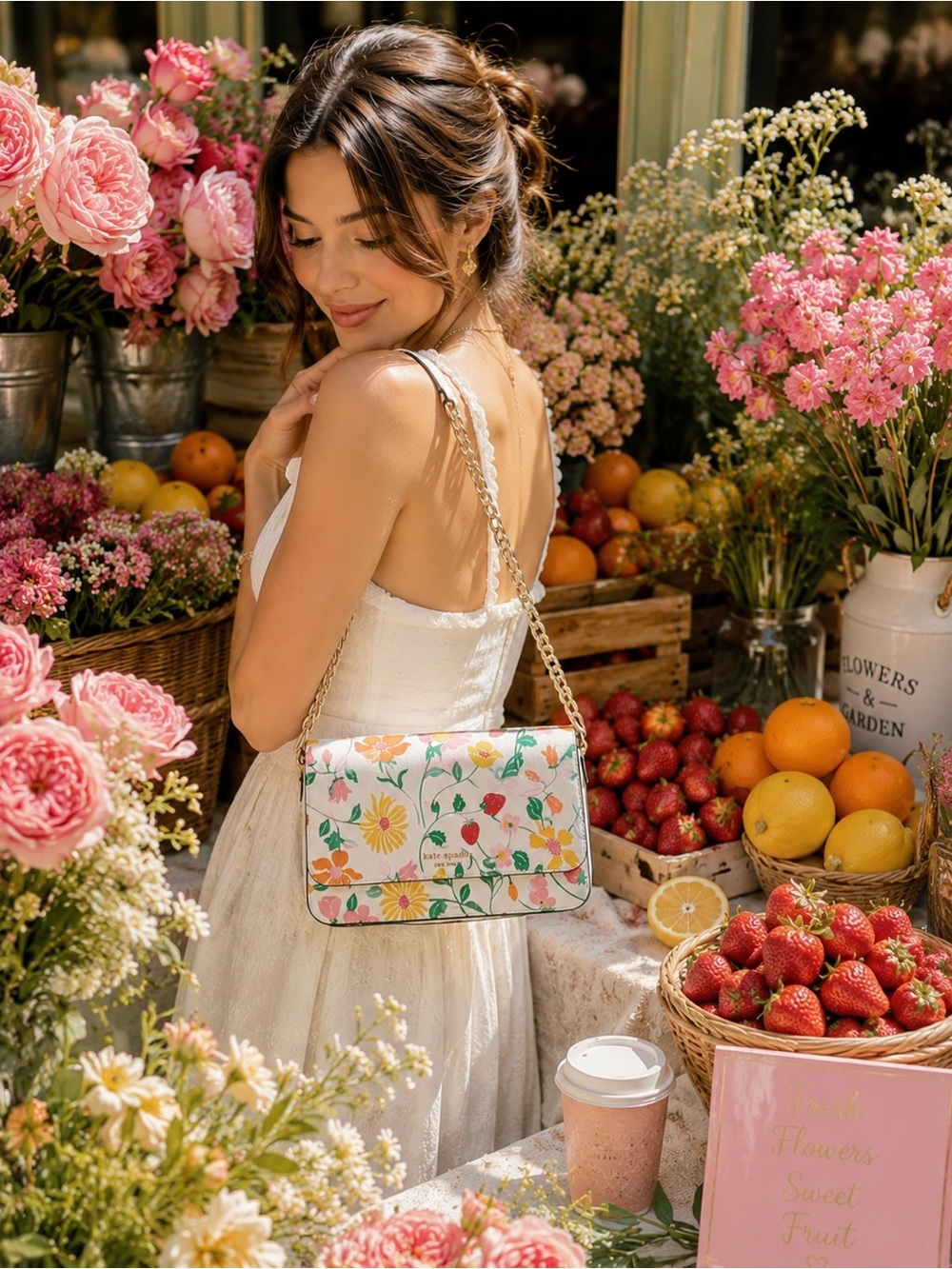 Kate Spade Madison Strawberry Garden Floral Convertible Crossbody NWT